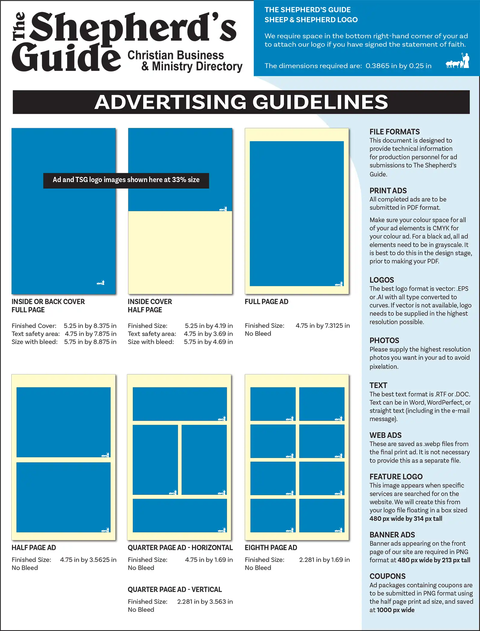 advertising guidelines and spec sheet